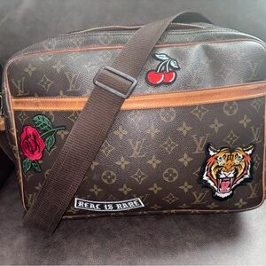 Louis Vuitton Monogram Messenger Bag with Embroidered Patches